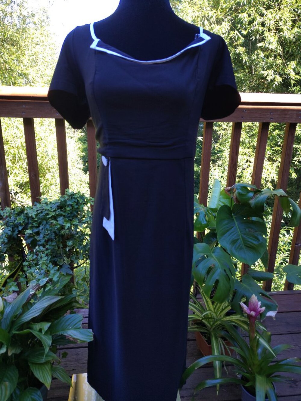 Vintage Rebel Love Black Dress with White Details (item A4)